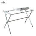 Camping outdoor cooking table with Rolling Table Top Silver  Aluminium Top Camp Furniture